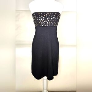 NEW,  BAILY 44 DRESS. NEVER WORN. Black with gold accents. Strapless, Size S 👗